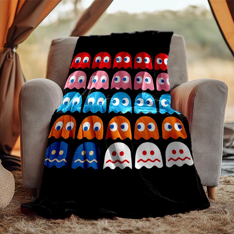 Pixel Game Flannel Blanket Soft Warm All-Season Throw, Design for Camping, Car Travel, Hiking Sofa, Bed, Office Perfect Gift for Parties