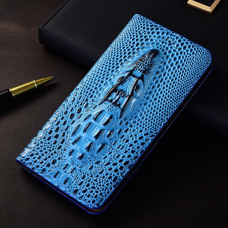 Чехол-книжка из натуральной кожи с головой крокодила для телефонов Redmi Note 7 8 8T 9 10 11 12 13 14 15 Pro Plus 4G 5G