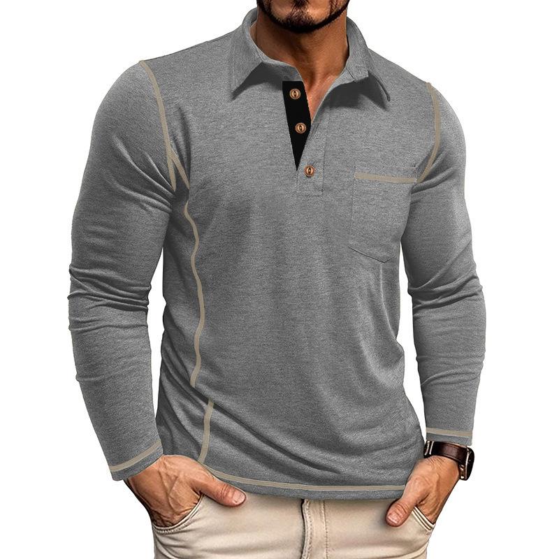 Autumn New Arrivals Men's Long-Sleeved Collared T-Shirt Men's Polo Shirt Top