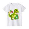 Футболка на День Рождения с Динозавром Тираннозавром T-rex ДЛЯ ЛЮБОГО ВОЗРАСТА Белый Топ Dino Trex Праздничные Топы Милый Дино Мальчик Девочка Футболки на День Рождения Комплект
