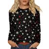 Long Sleeve Shirts For Women Cute Christmas Day Print Graphic Tees Blouses Casual Plus Size Basic Tops Pullover