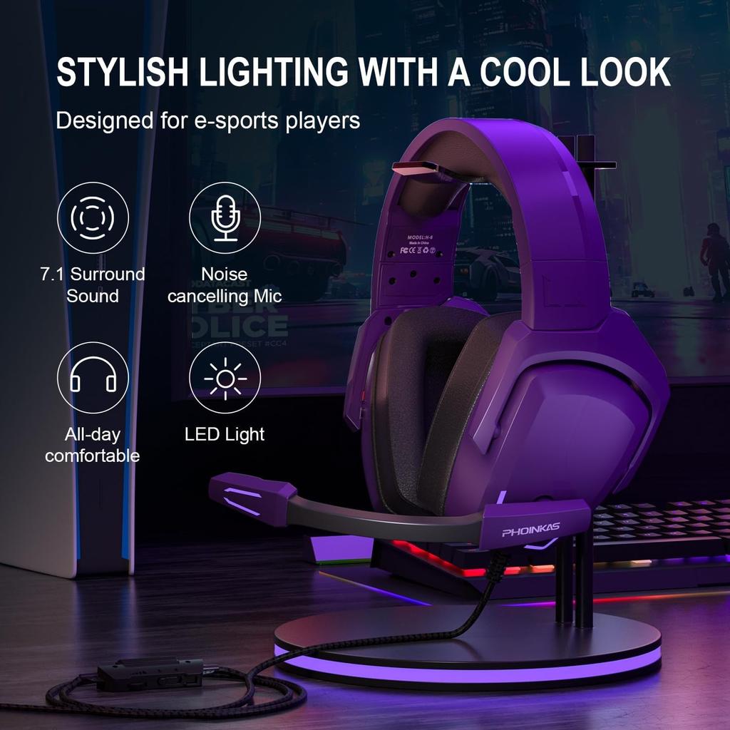 Игровая гарнитура с микрофоном, стереогарнитура для PS4 PS5 ПК Xbox One Nintendo Switch, игровые наушники-вкладыши для ноутбука/планшета