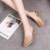 Тапочки Baotou женские летние на среднем каблуке модные корейские версии простые и нескользящие ленивые тапочки полые сетчатые женские туфли