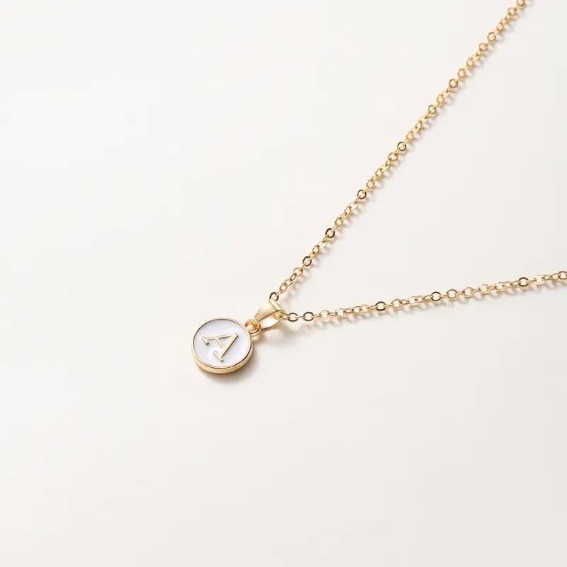 1pc Women Elegant and Exquisite O-chain 26 Letter Necklace Pendant, Golden Minimalist Necklace