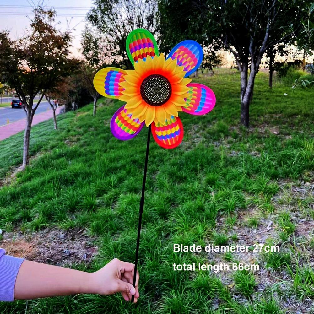 Двух/Однослойная детская подсолнух-вертушка Декор для вечеринки на открытом воздухе, пикника