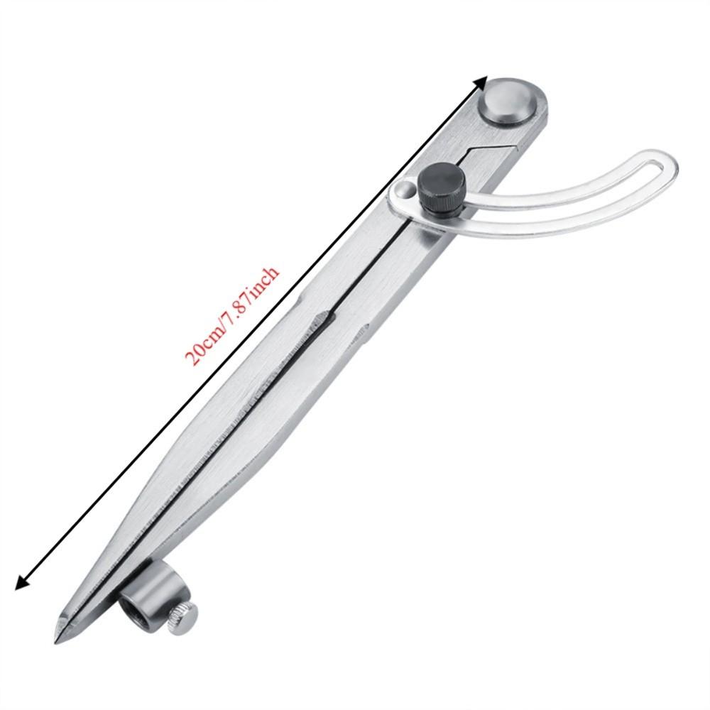 Silver Adjustable Compass Leather Divider Woodworking Compass Rotating Tool Woodworking
