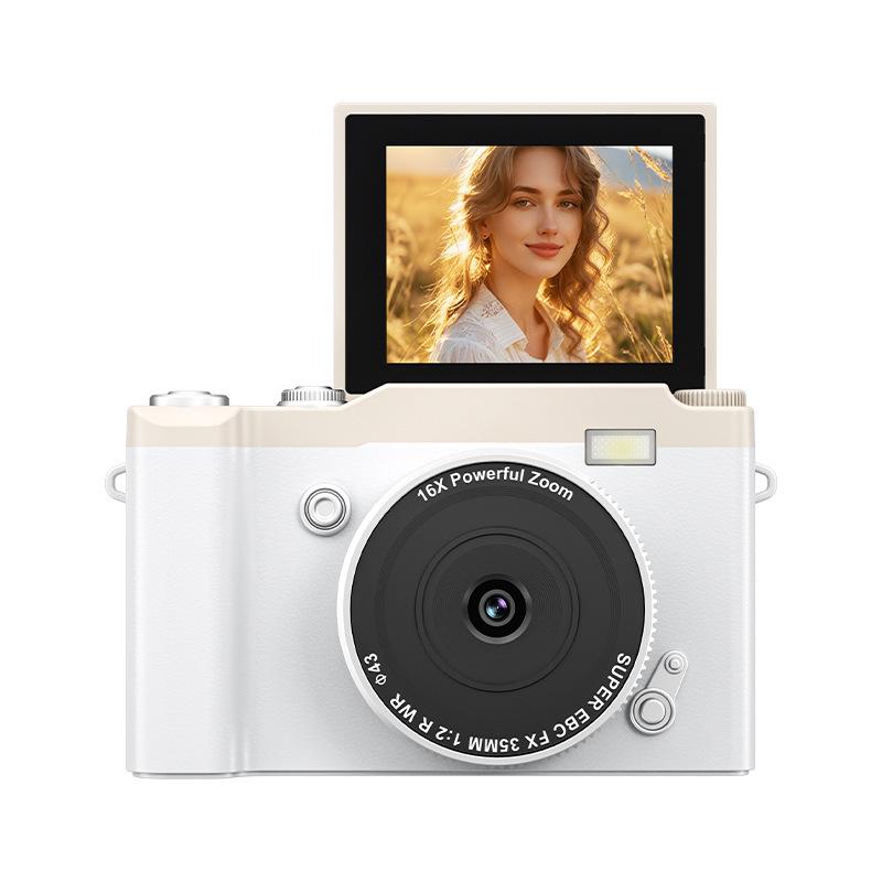 Retro Flip-Style CCD Camera & Camcorder: Portable Long-Zoom Digital Student Device for Photo & Video