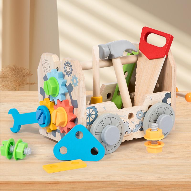 Детский деревянный ящик с инструментами Игрушка Игра в pretend Головоломка Набор для разборки Симуляция Многофункциональный Ремонтный Плотницкий Инструмент Подарок для мальчика