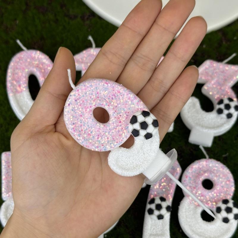 Спорт Футбол Номера Свечи для Дня Рождения Украшение для Вечеринки Свечи для Дня Рождения Ручной Работы