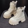 Thick-soled Hollowed Martin Boots Hollowed Breathable Mesh Boots Punched Hole Martin Boots Height-increasing Women's Boots
