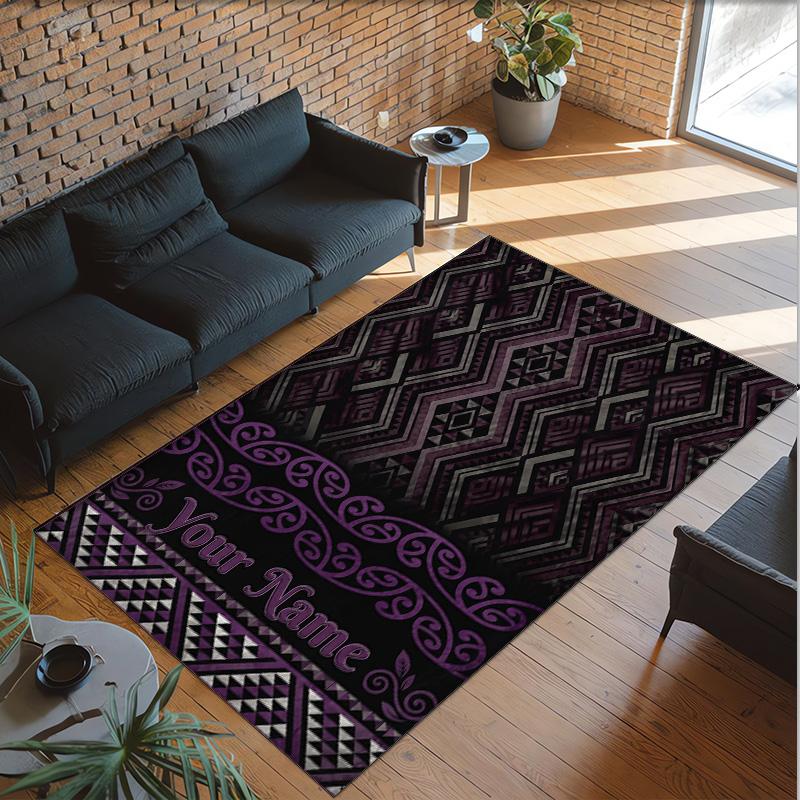 Rainbow Theme Crystal Velvet Floor Rug Personalized Custom Name Text Warm Carpet Home Decoration
