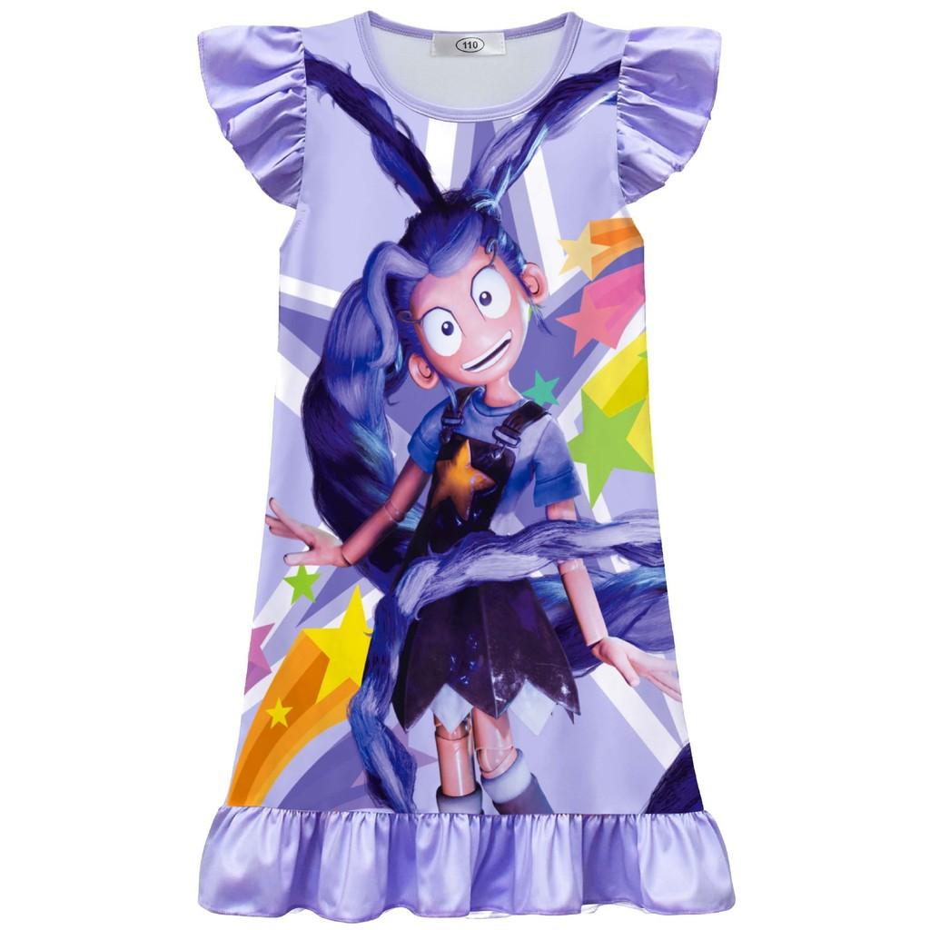 82621 Детское платье для девочек Bobi Time с принтом Лили, с оборками, повседневное