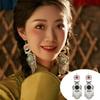 Thai Style Rhinestone Pearls Ear Drop Zinc Zinc Alloy Ethnic Style Ear Studs Retro Tassel Earrings  Party