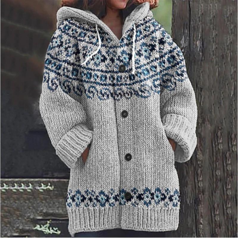 Halloween Animal 3D Print Hooded Cloak Jacket Womens Casual Streetwear Long Thick Sweatshirt