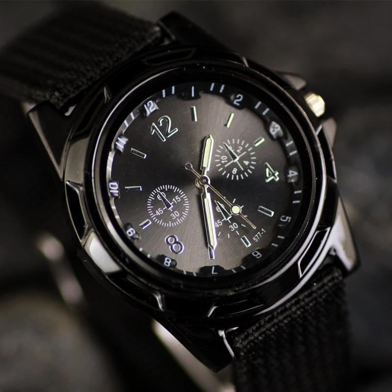 Кварцевые часы Армейский солдат Военный тканевый ремешок Аналоговые наручные часы Спортивные часы