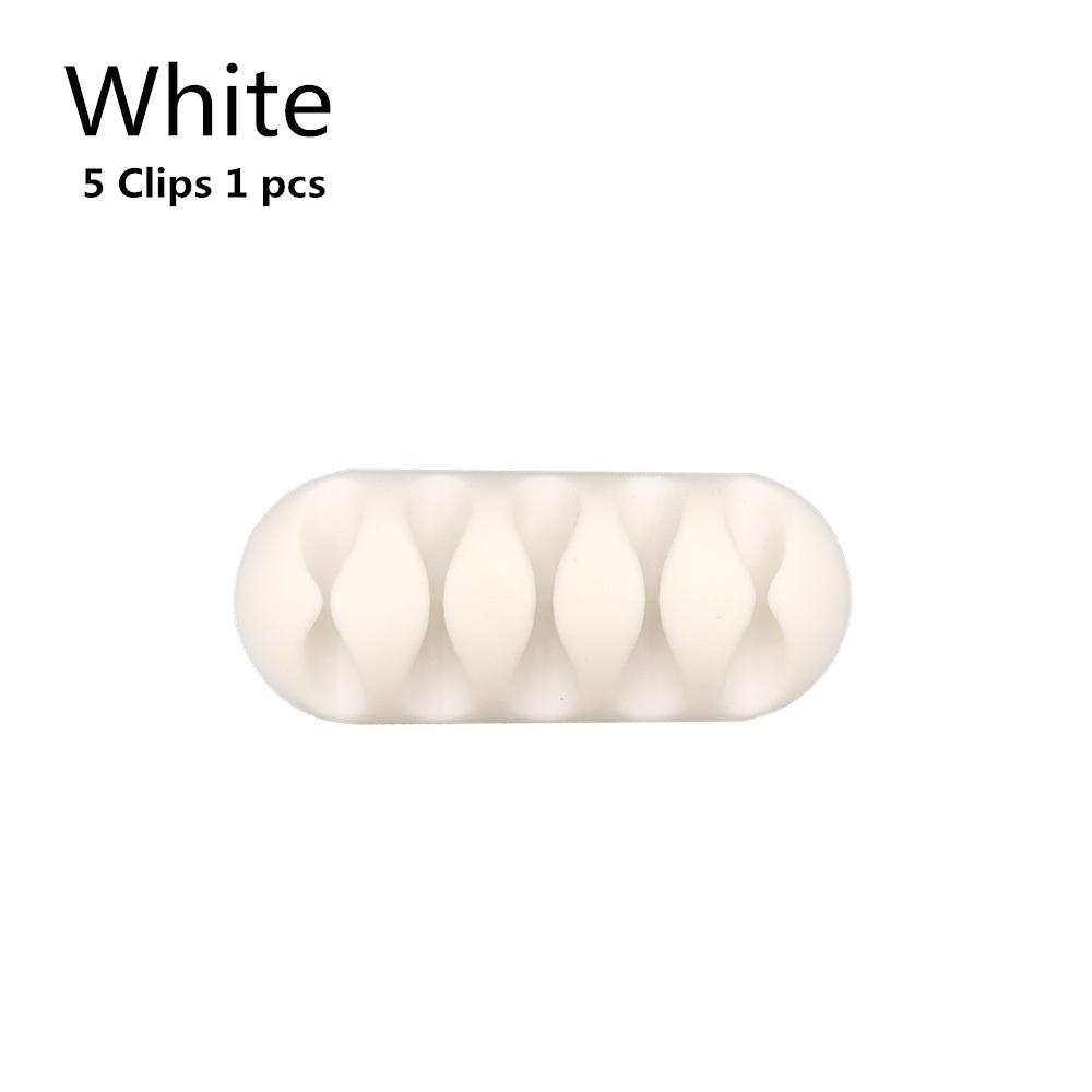 3pcs USB Cable Silicone Organizer Wire Winder Earphone Holder Cord Clip Phone Cables Tie Fixer Wire Management For Office Home