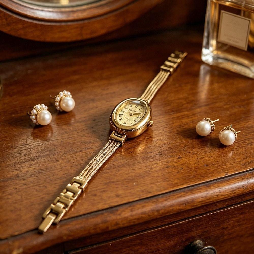 Gold Tassel Chains Watch Fashion Accessory Oval Quartz Watch Quartz Wristwatch Casual Occasion