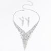 3 предмета Женская модная медная цепочка-коготь с инкрустацией бриллиантами, геометрическое ожерелье с кисточками, серьги, цирконовый набор, свадебная вечеринка, фестивальный подарок