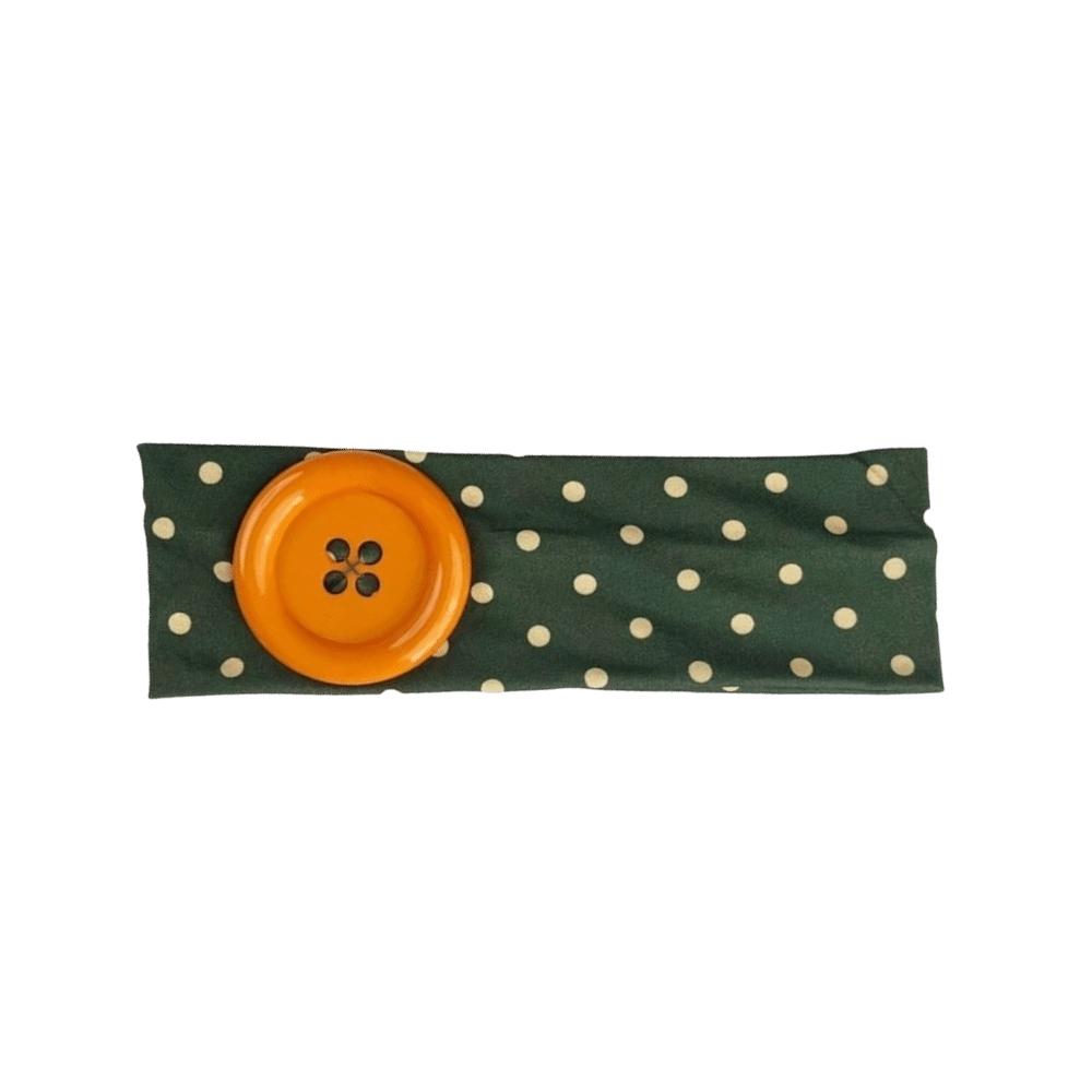Dopamine Color Elastic Head Wrap Large Button Yoga Hairband Fashionable Polka Dot Headband Daily