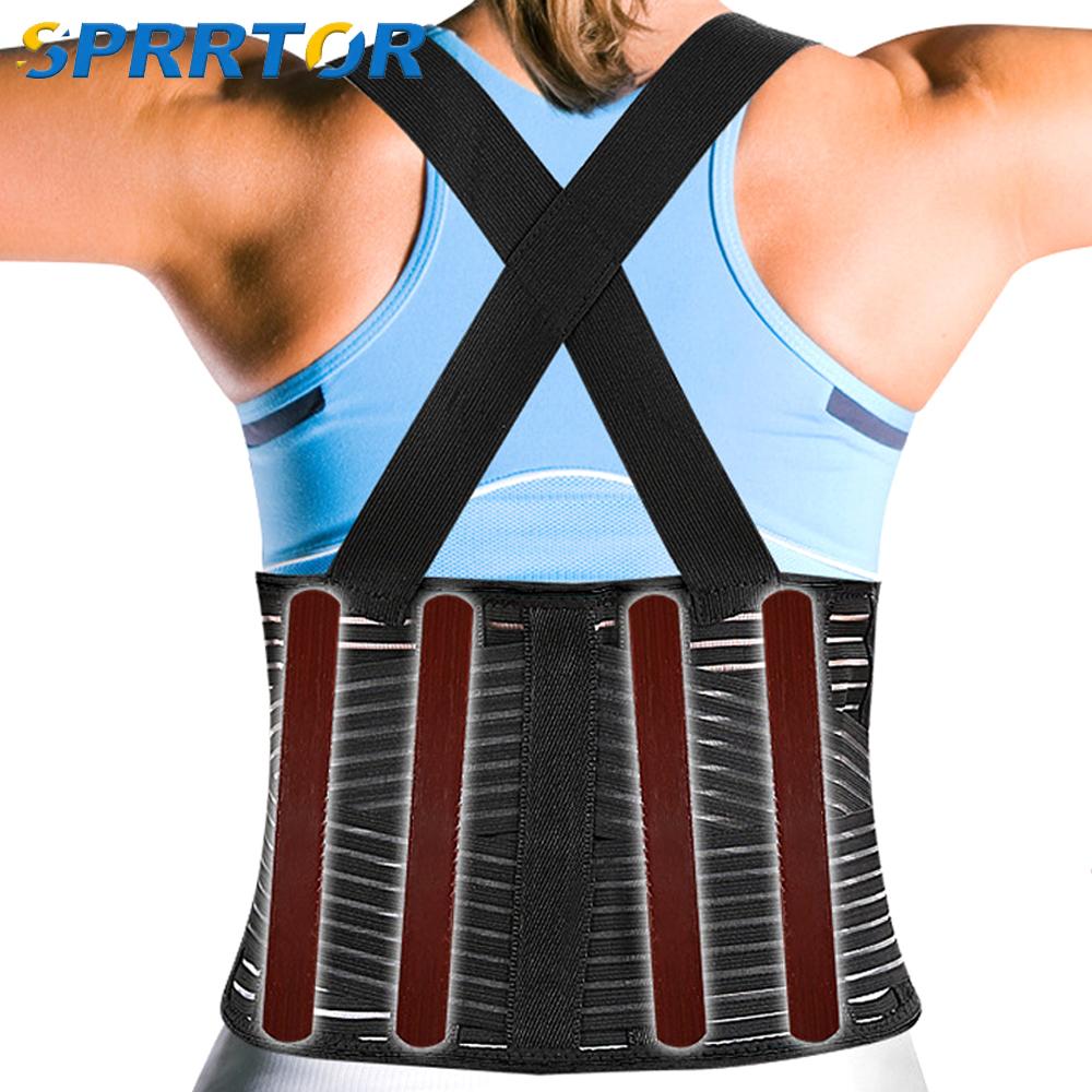 Рабочий поясничный корсет с плечевыми ремнями Прочный поддерживающий ремень для снятия боли в пояснице Промышленное использование