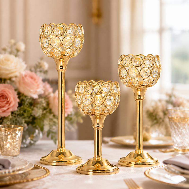 Boho Style Metal Glass Candle Holder 1Pcs Gold Silver Tealight Candlestick for Bohemian Themed Party Decor