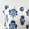 Elegant Blue And White Print Square Pillowcase With Embroidered Accent And Fade Resistant Materials
