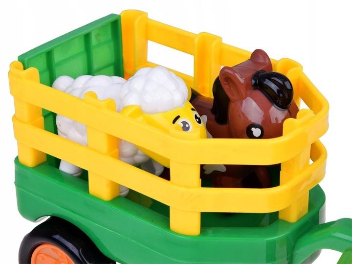 Traktor Z Przyczepą Farmer I Zwierzątka Dźwięk + Światło Za5390