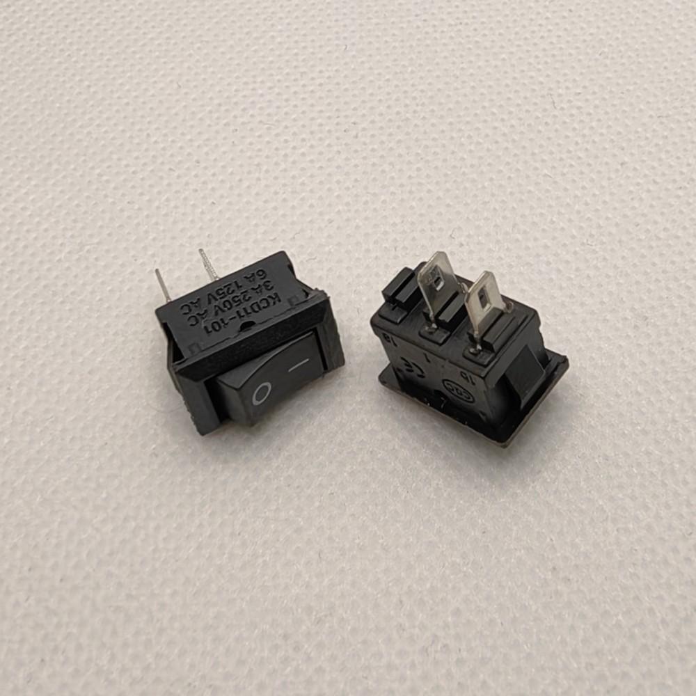 Клавишный переключатель KCD11, 10x15 мм, 2 контакта, 2 положения, 3А/250В, Черный/Красный/Белый