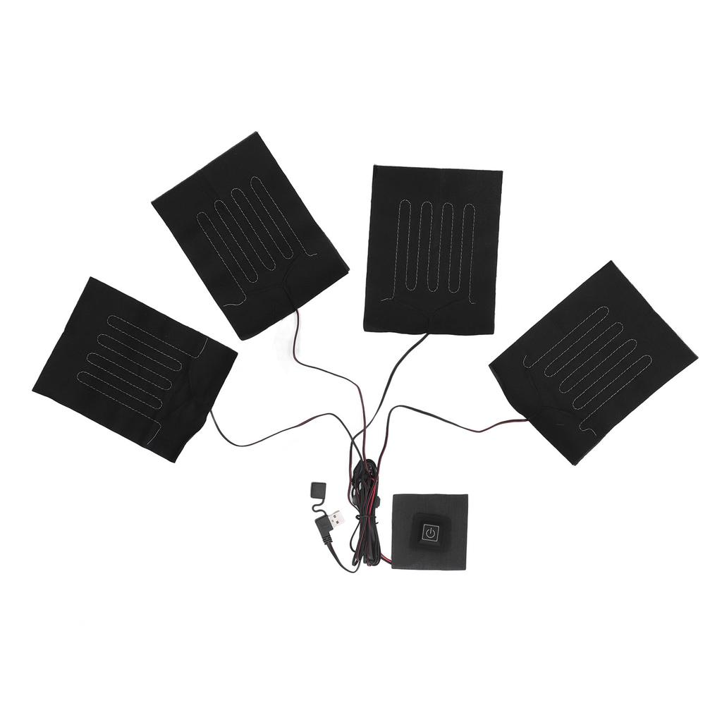 Нагревательная ткань, водостойкий 3-ступенчатый композитное волокно с четырьмя частями, электрогрелка для одежды с питанием от USB, на зиму