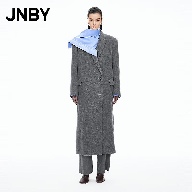 JNBY 2025 Winter 100% Wool Loose Long Overcoat