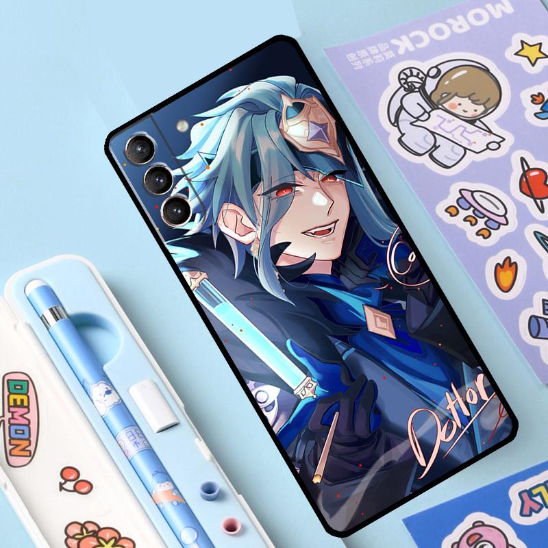Anime Genshin IL DOTTORE Case For Samsung Galaxy S23 S21 S22 Ultra Plus Note 10 20 S8 S9 S10 Plus S20 FE Cover Case
