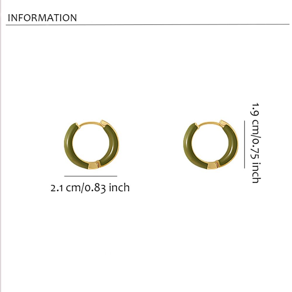 Exquisite Zinc Zinc Alloy Circle Women Jewelry Hoop Ear Buckle Korean Style Earrings Enamel Oil Drop Earrings