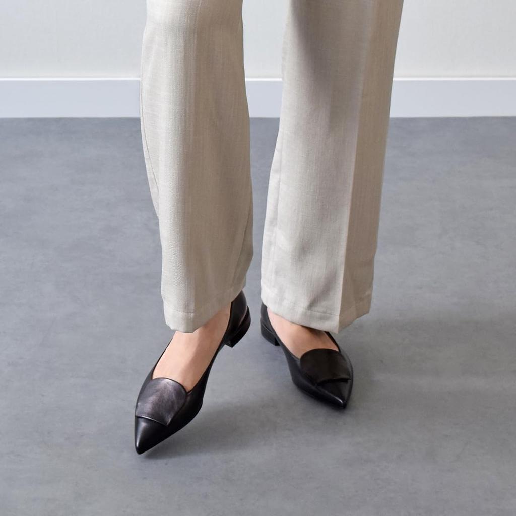 Туфли-лодочки на низком каблуке с острым носком F41503 Черный см [Fabiorsconi] Женские 24.0