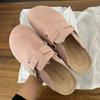Fashion 2024 Spring Women's Closed Toe Slippers Cow Suede Leather Clogs Sandals For Women Retro Fashion Garden Mule Clog Slides 35-39