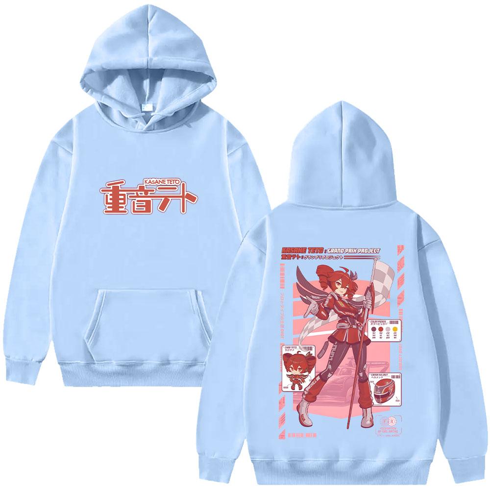 Virtual Idol Teto Racer Sweatshirts Fashion Kasane Teto Hip Hop Hoodies Long Sleeve Streetwear Unisex Casual Pullover