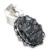 Черный турмалин ручной работы, серебро 925 пробы, ювелирная подвеска 2,21" P8s06