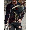 3D Eagle Print, Men's Graphic Design Crew Neck Long Sleeve Active T-shirt Tee, Casual Comfy Shirts For Spring Summer Autumn, Men's Clothing Tops