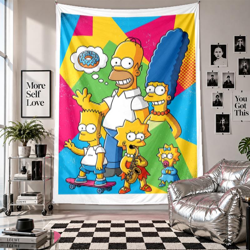 Wall TapestryThe Simpsons Art Hanging Cloth Decorative Background Cover for Room Decoration