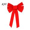 Large Christmas Wreath Decor Flocked Bow Decoration, Velvet Red Ribbon for Holiday Tree Soft Decorations Topper Gift Box Packaging And Embellishment,