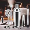 Top Seller Camol Brand 10-Piece Stainless Steel Silver 750ml LFGB Certified Classic Cocktail Shaker Bar Tool Set Jigger Muddler