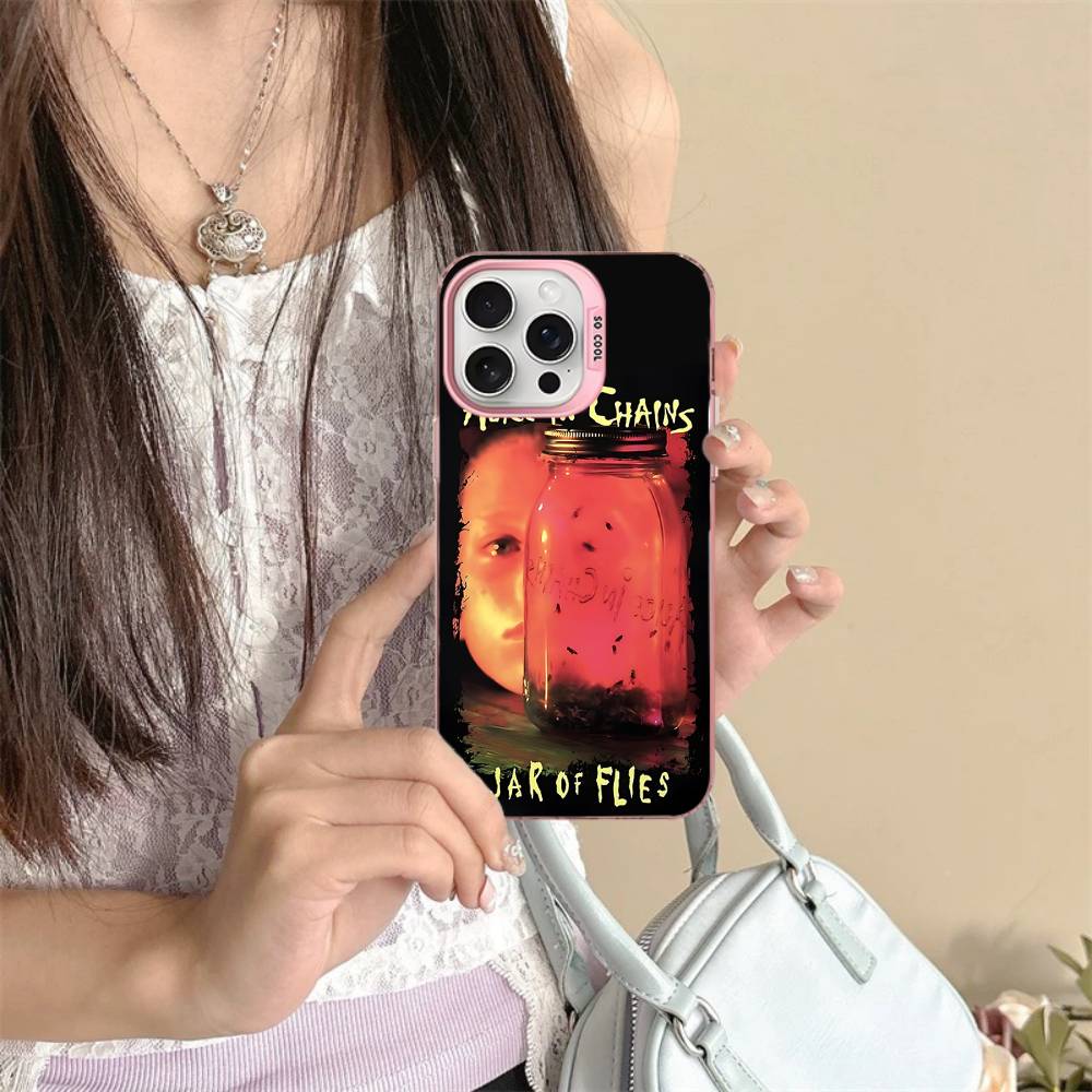 Band A-Alice I-In C-Chains Phone Case For IPhone 17 16 15 14 11 12 13 Pro Max Pro Plus Colored Silver Cover