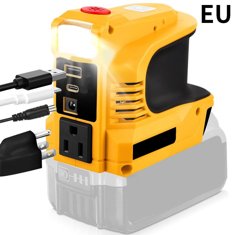 Адаптер питания 180 Вт для аккумуляторов Makita/Bosch/Dewalt/Milwaukee 18 В/20 В, инвертор питания DC 20 В в AC 110-120 В со светодиодной подсветкой