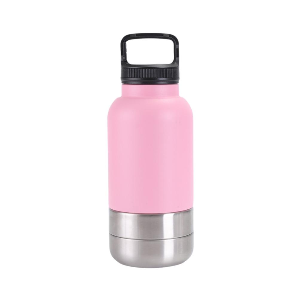 3 in 1 Stainless Steel Pet Water Bottle Multi-layered 32Oz Dog Feeding Bottle Leak-proof Large Capacity Dog Drinking Bottle