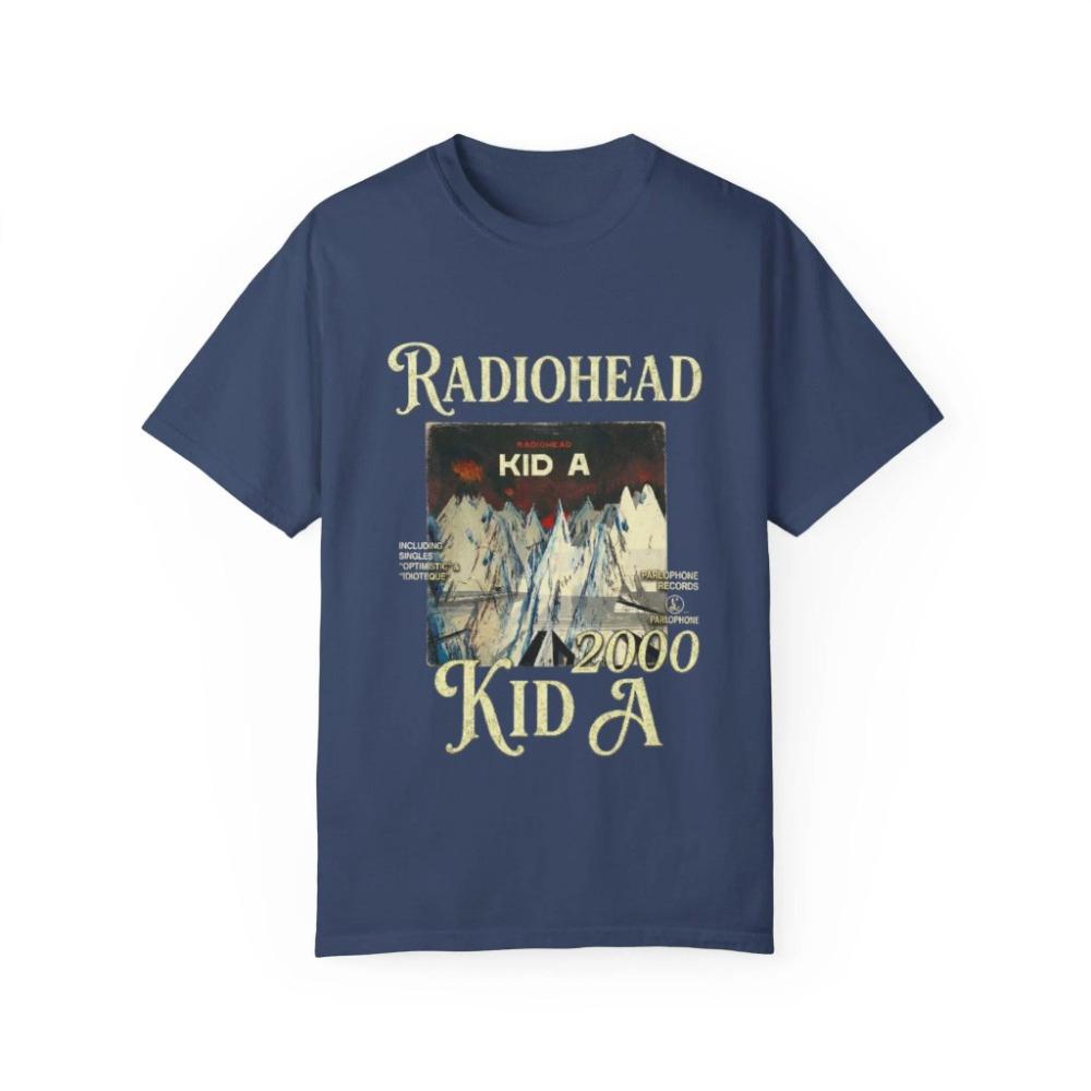 Футболка Comfort Colors Radiohead Обложка альбома Kid A Детская Kid A 2000 Графика группы 100% Хлопок Унисекс Уличный стиль Топ для всех сезонов