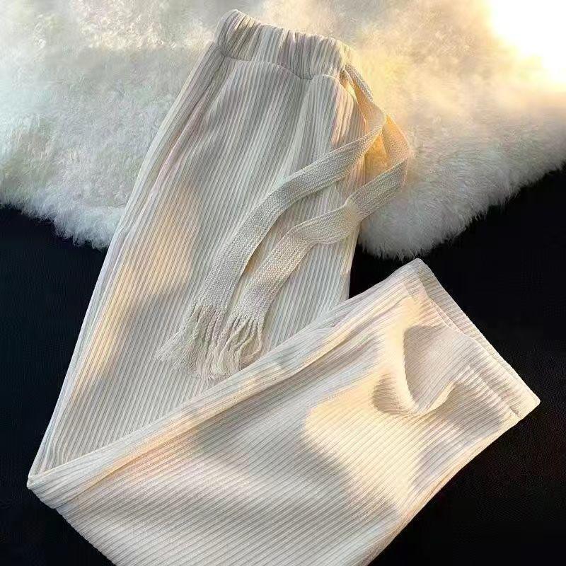 Men's and Women's Wide-Leg Corduroy Sweatpants - Spring/Autumn Drawstring Casual Loose Fit