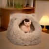 Cat Nest  Plush Cat Ear Nest  Winter Warm Cat Mat  Cat Bed  Semi-enclosed Dog Nest  Removable and Washable Pet Nest