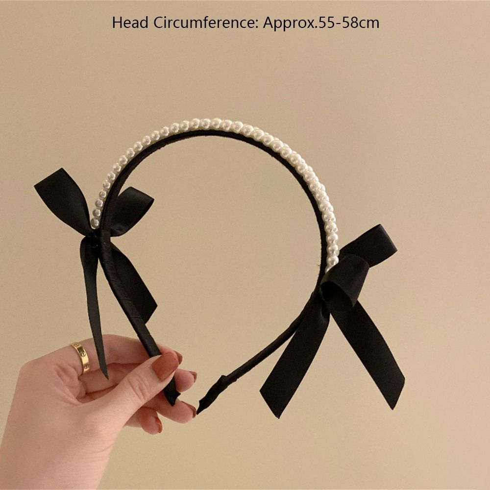 Hair Accessories Pearl Bow Bezel Headwear Hairband Headband Hair Bands Hair Hoop