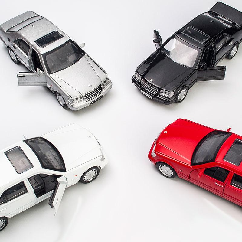 1/32 Mercedes-Benz W140 Classical Toy Car Model Diecast Alloy Miniature Sound & Light Pull Back 1:32 Collection Gift for Boy Kid