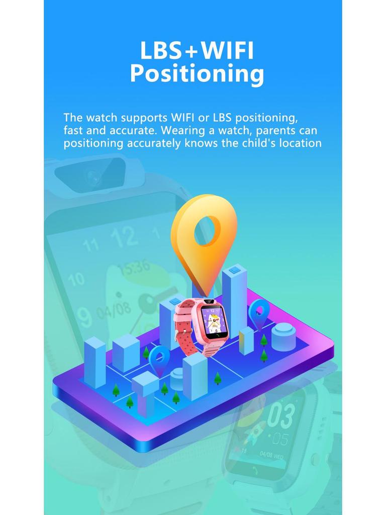 Детские водонепроницаемые смарт-часы 4G с SOS, видео и слотом для SIM-карты