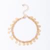 Charm Gold Color Wafer Tassel Anklet for Women Iron Alloy Metal Foot Chain Beach Jewelry